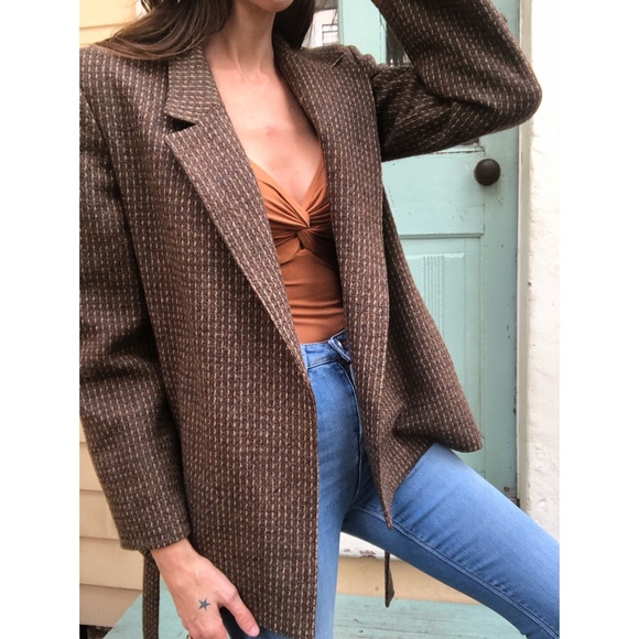 Vintage Jackets & Blazers - Vintage wool belted blazer.